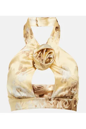 Alessandra Rich Cropped-Top aus Seidensatin