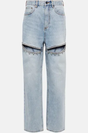 AREA Verzierte Straight Jeans