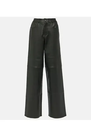 Stouls Weite High-Rise-Hose Bea aus Leder