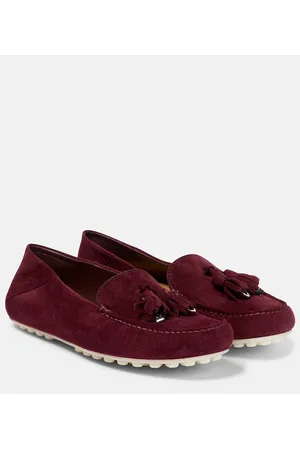 Loro Piana Mokassins Dot Sole aus Veloursleder