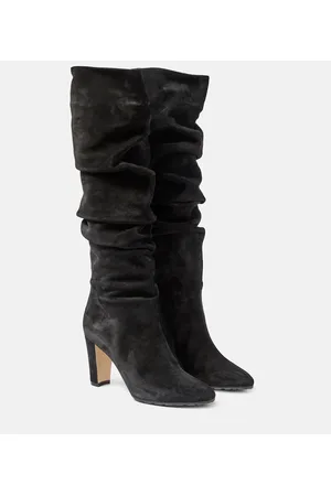 Manolo Blahnik Stiefel Calassohi 90 aus Veloursleder