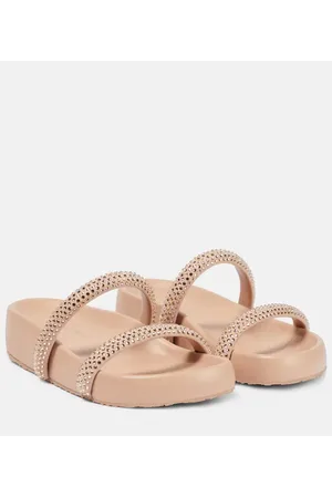 Gianvito Rossi Verzierte Plateausandalen Croisette aus Leder