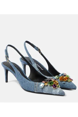 Dolce & Gabbana Verzierte Slingback-Pumps aus Denim