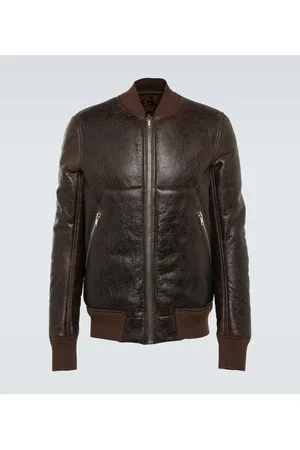 Rick Owens Bomberjacke aus Leder und Shearling