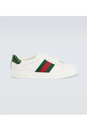 Gucci Sneakers Ace Web Stripe aus Leder