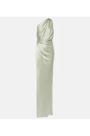 The Sei One-Shoulder-Robe aus Seidensatin