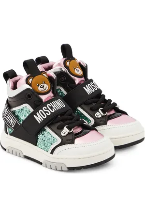 Moschino High-Top Sneakers mit Leder und Glitter