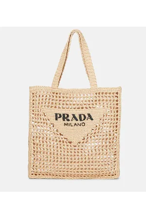 Prada Schultertasche Small aus Raffiabast