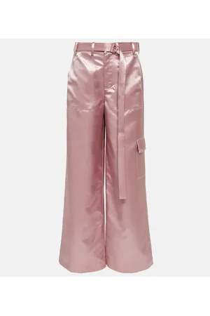 Staud High-Rise-Hose Shay aus Satin