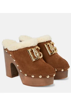Dolce & Gabbana Plateau-Clogs aus Veloursleder
