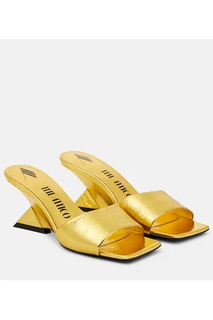 The Attico Pantoletten Cheope aus Metallic-Leder