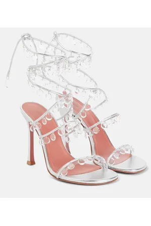 Amina Muaddi Verzierte Sandalen Tina aus Leder