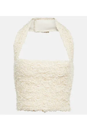 Balmain Cropped-Top aus Bouclé