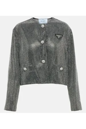 Prada Cropped-Jacke mit Kristallen