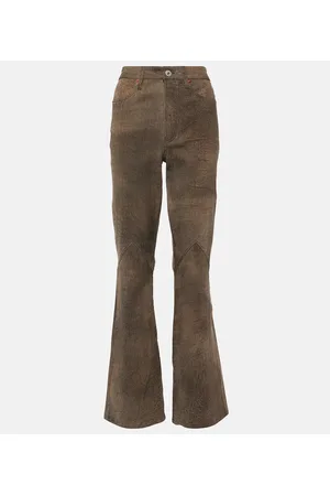 RE/DONE High-Rise Bootcut Jeans aus Leder