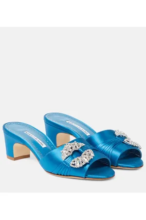 Manolo Blahnik Verzierte Pantoletten Prinap 50 aus Satin