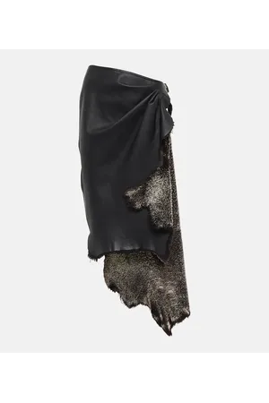 Alaïa Alaïa Midirock aus Leder und Shearling