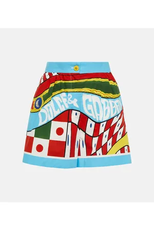 Dolce & Gabbana Bedruckte High-Rise Shorts aus Baumwolle