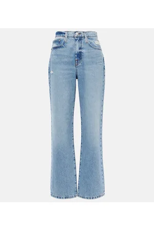 Frame High-Rise Straight Jeans Le Jane Ankle