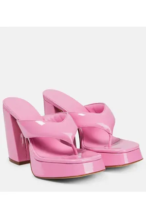 Gia Borghini Plateausandalen aus Lackleder
