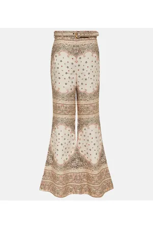 ZIMMERMANN Weite High-Rise-Hose aus Leinen