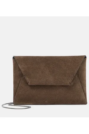 Brunello Cucinelli Schultertasche aus Veloursleder