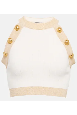 Balmain Cropped-Top aus Strick
