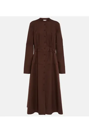 Jil Sander Hemdblusenkleid aus Baumwollpopeline
