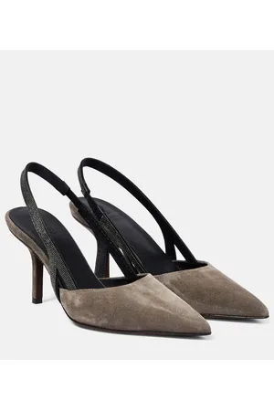 Brunello Cucinelli Slingback-Pumps aus Veloursleder