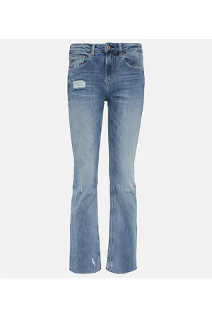 AG Jeans Mid-Rise Straight Jeans Girlfriend