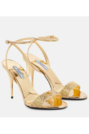 Prada Verzierte Sandalen aus Satin