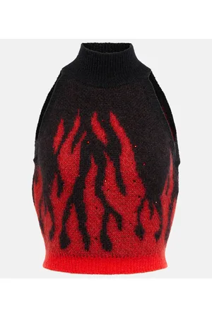 Alessandra Rich Cropped-Top aus Mohair und Wolle