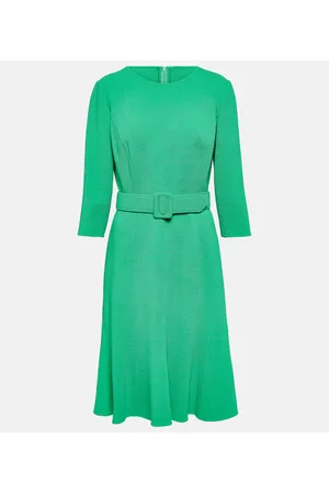 Oscar de la Renta Midikleid aus einem Wollgemisch
