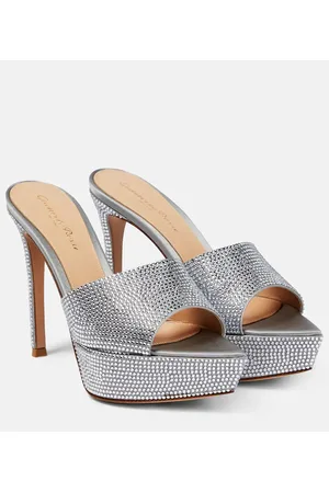 Gianvito Rossi Plateau-Pantoletten mit Kristallen