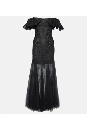 Costarellos Robe aus Spitze und Tüll