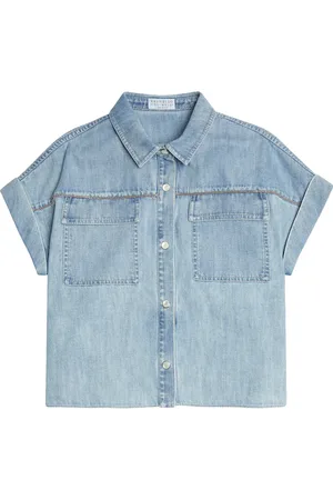 Brunello Cucinelli Verziertes Jeanshemd