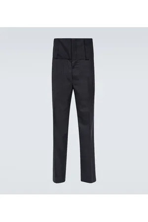 DRIES VAN NOTEN Gerade High-Rise-Hose aus Wolle