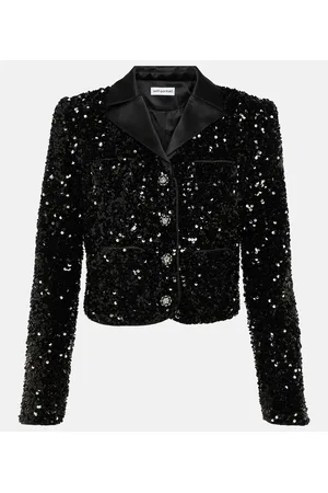 Self-Portrait Cropped-Jacke mit Pailletten