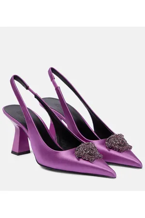 VERSACE Verzierte Slingback-Pumps La Medusa aus Satin
