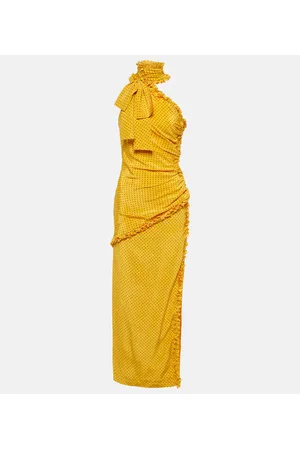 Alessandra Rich One-Shoulder-Maxikleid aus Seide