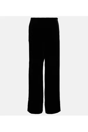 Totême Weite High-Rise-Hose aus Samt