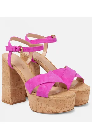 Gianvito Rossi Plateausandalen Bebe mit Veloursleder