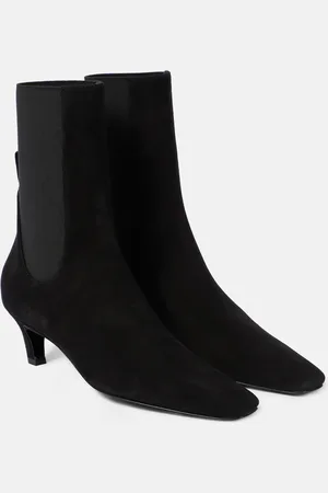 Totême Chelsea Boots The Mid Heel aus Veloursleder