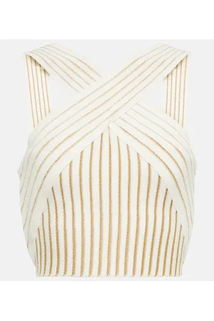 Balmain Cropped-Top aus Strick