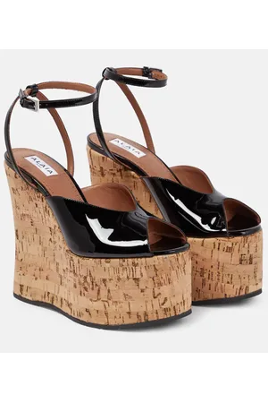 Alaïa Alaïa Wedge-Sandalen aus Lackleder