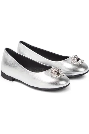 VERSACE Ballerinas La Medusa aus Metallic-Leder