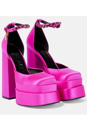 VERSACE Plateau-Pumps Medusa Aevitas aus Satin