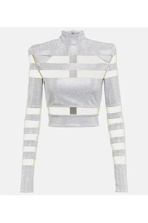 Balmain Cropped-Pullover mit Mesh