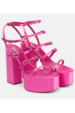 PARIS TEXAS Plateausandalen Jessica 130 aus Satin