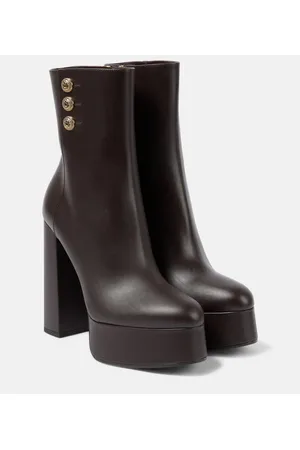 Balmain Plateaustiefel Brune aus Leder